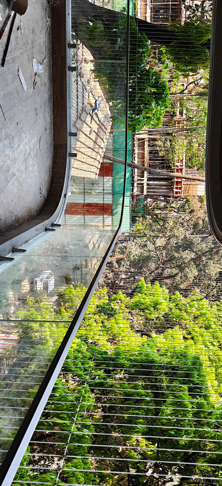 Night view balcony invisible grill installation